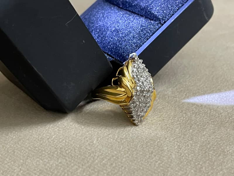 gold imported diamond ring with 1.5 crt Diamonds 3