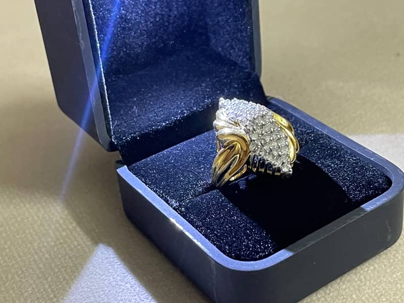 gold imported diamond ring with 1.5 crt Diamonds 5