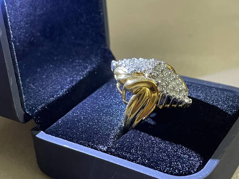 gold imported diamond ring with 1.5 crt Diamonds 6