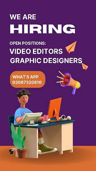 Graphic Designers and Video Editors Needed 1