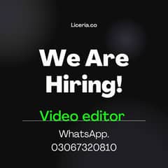 Graphic Designers and Video Editors Needed