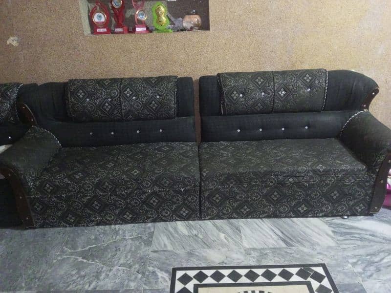 black color SOFA and one table without glass 2