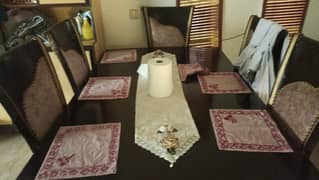 Dining table / 6 seater dining / wooden table / chairs