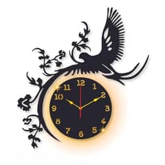 Beautiful Eagle Laminated Wall Clock With Backlight 0