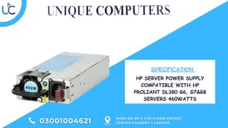 HP SERVER POWER SUPPLY COMPATIBLE WITH HP PROLIANT DL380 G6, G7&G8 SER