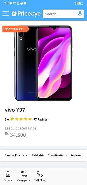 vivo 97 RAM8GB /256ROM fresh stocks pin pack or open box dono mai hai 3