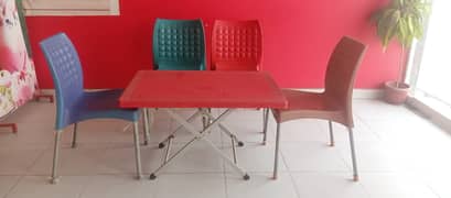 6 Chairs with table