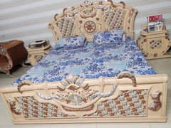 Bed with mattess, side tables, dressing table, almari for sale 0