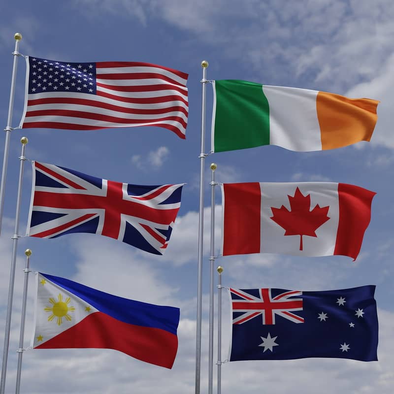 Country Flags & Pole for Study & Immigration Consultants , Table flags 15