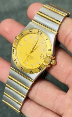 omega constellation gold and diamonds