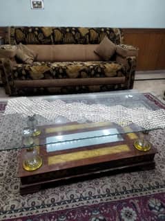 Sofa with glass table 03233688008