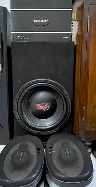 Sound System 718 Kenwood 200W Woofer KingVox 4 Channel Amplifier 9