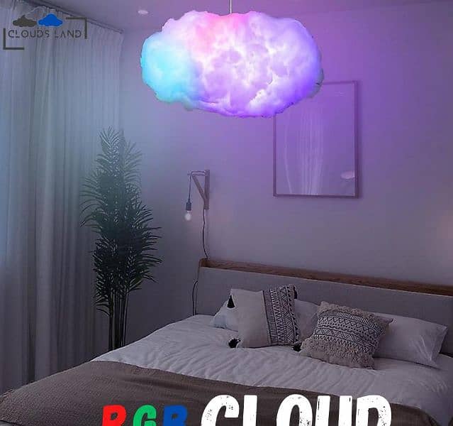 RGB cotton clouds night lamp control with remote, extra large 1