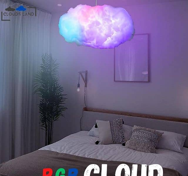 RGB cotton clouds night lamp control with remote, extra large 3