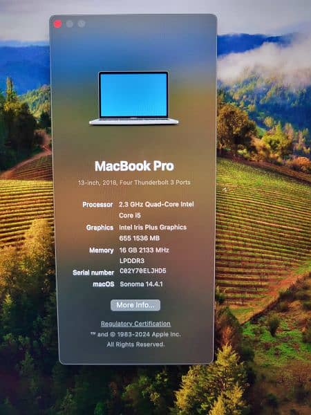 Mackbook pro 2018 13 inch 16gb 512gb 4
