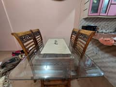 Wooden Dining table | With Four chairs