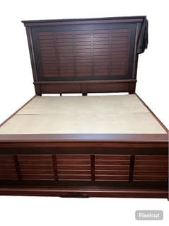 wooden Storage bed with side tables and dressing table