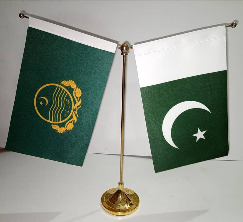 Indoor Flag & Pole for Punjab Government Office Decoration, Table Flag 11
