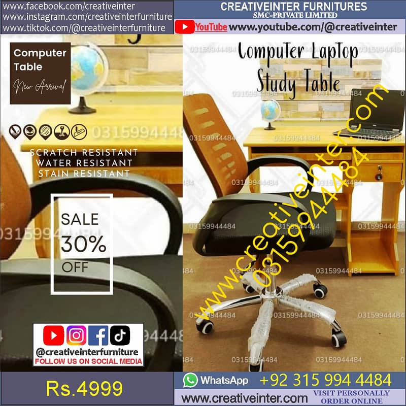 Office table front desk chair sofa metal 4 person laptop study gaming 18