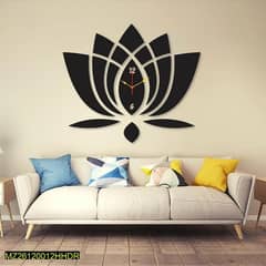 flower analoge wall clock with light clock