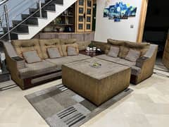 L Shaped Stylish Sofa with two tables For sale
