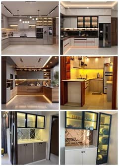 kitchen cabinet and granite marble