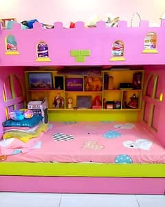 Double Story Bed and furniture's set for kids. contact 03330865000