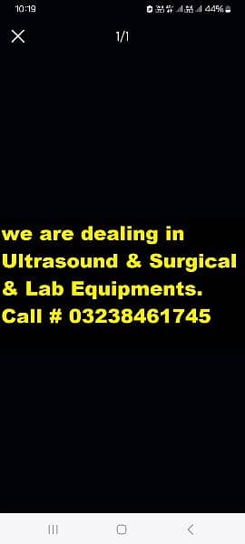 Ultrasound machine and surgical and lab equipment available 0