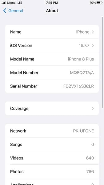 iPhone 8plus pta approve 256  GB white 1