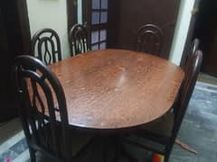 Wooden dining table with chairs for sale 0
