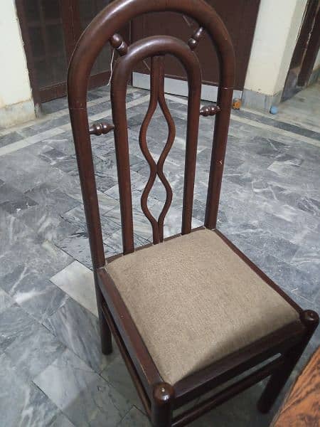 Wooden dining table with chairs for sale 3