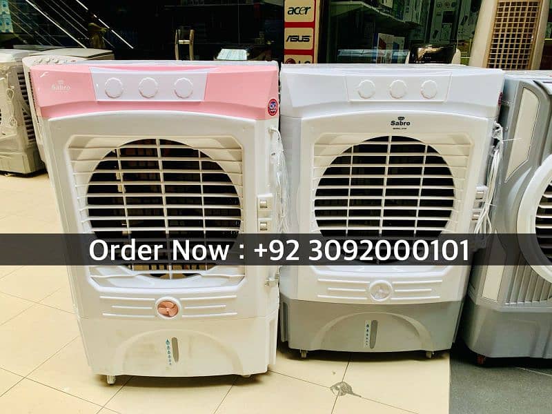 Inverter Moter Sabro Air Cooler 2024 Fresh Stock Pure Plastic Body 3