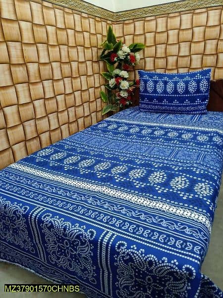 2 Pcs Cotton Printed Single Bedsheet 1