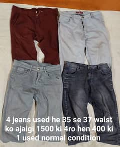 4 jeans 35 36 waist Men clothes used