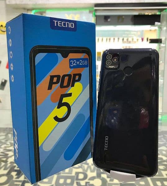 Tecno pop 5 2+32 gb original box complete accessories 10/10 condition 0