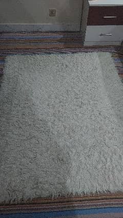 fluffy white rug