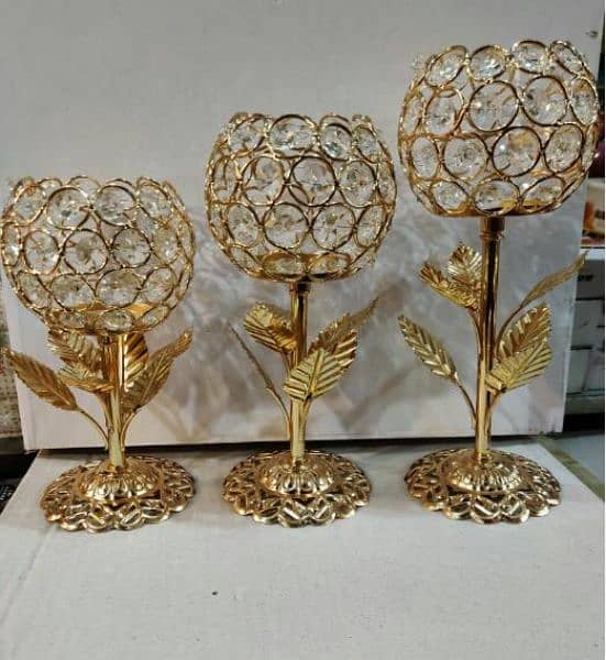 candle holder / crystal candle holder / golden Candle holder 1