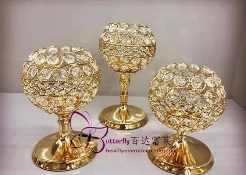 candle holder / crystal candle holder / golden Candle holder 2