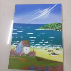 beautiful painting of a beach 0
