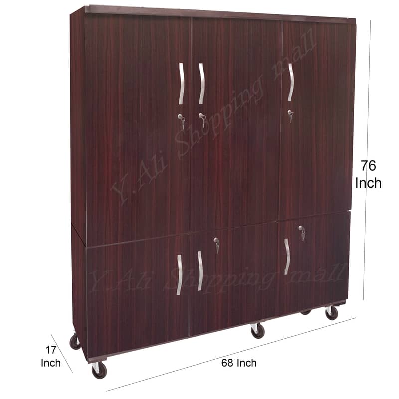 6x6 feet Wooden cupboard Folding , furniture wardrobe almari cabinet 0