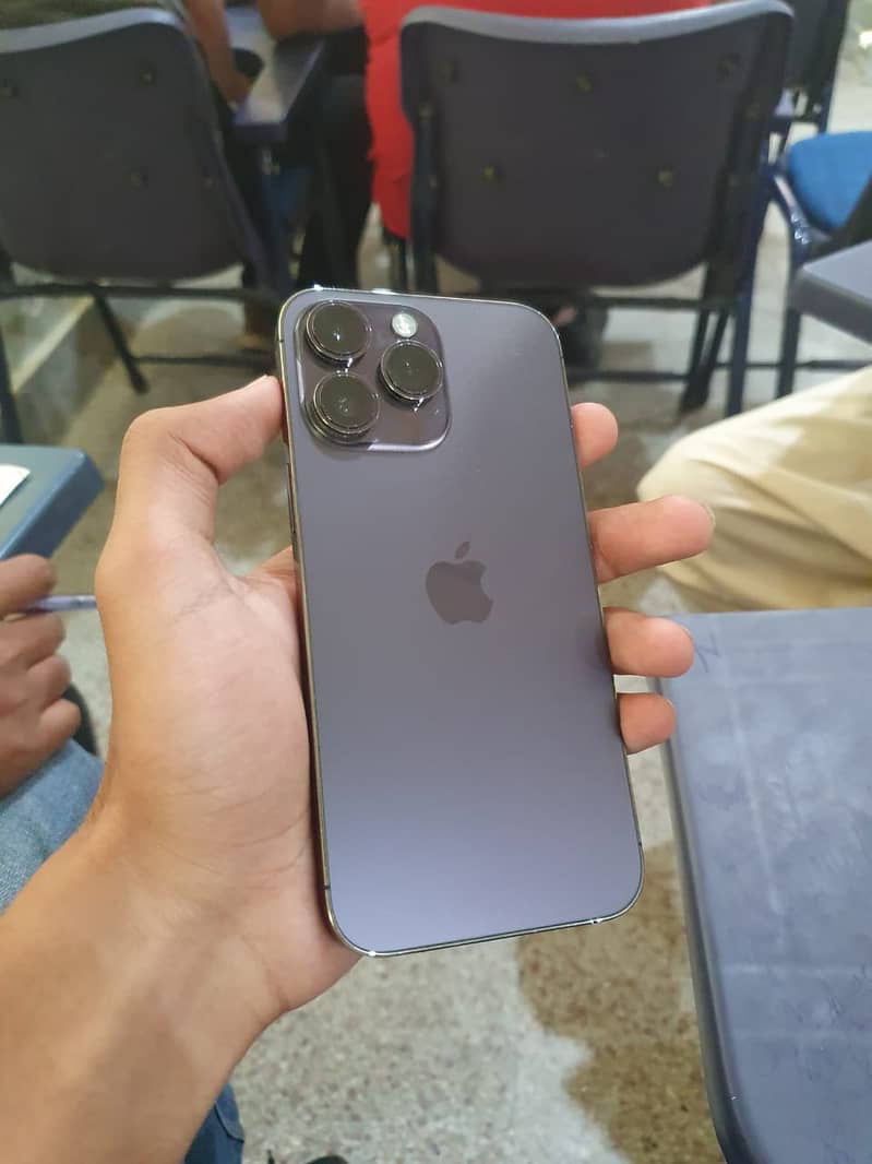 I phone 14 pro max JV 128 purple colour waterpack 0