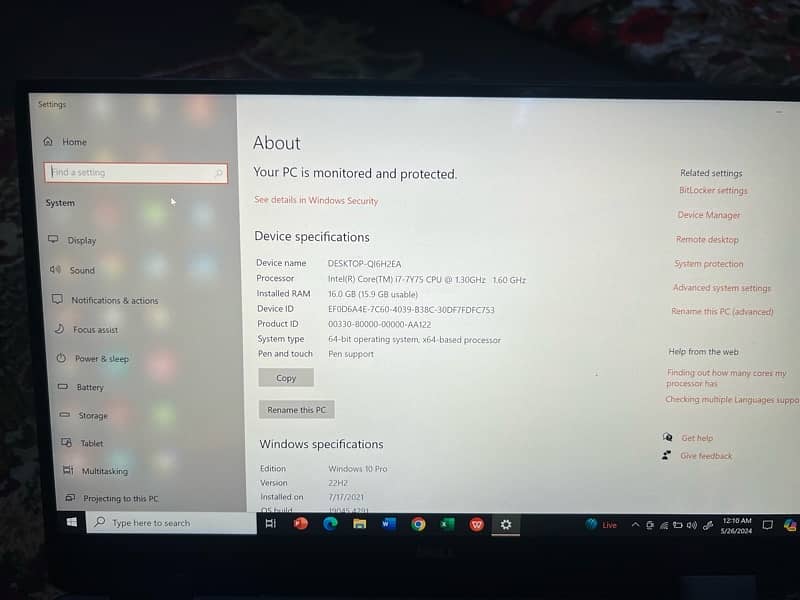 Dell Xps 13,core i7,7th generation in good condition,3k display 5