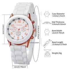 Geneva Watch Fashion Luxury Elegant Alloy Wristwatch Silicone Strap