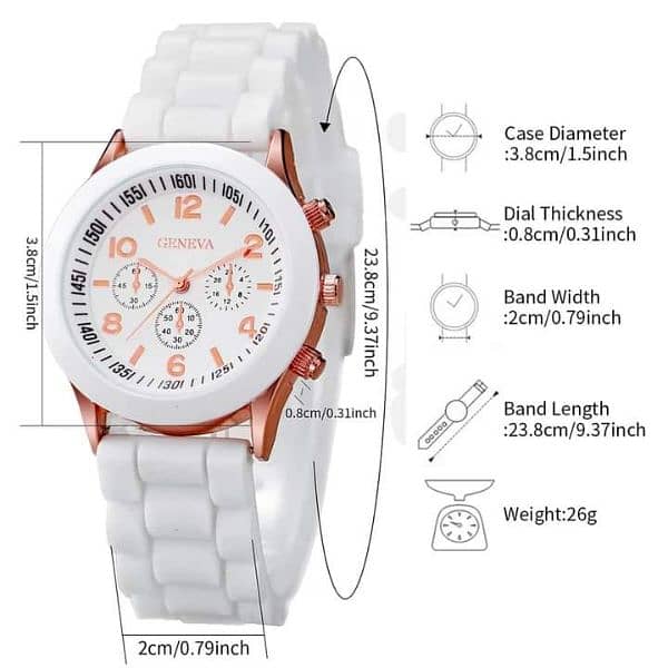 Geneva Watch Fashion Luxury Elegant Alloy Wristwatch Silicone Strap 0