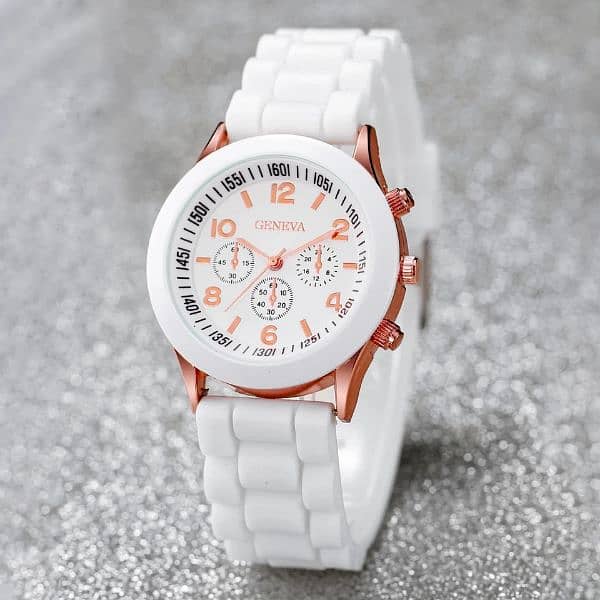 Geneva Watch Fashion Luxury Elegant Alloy Wristwatch Silicone Strap 3