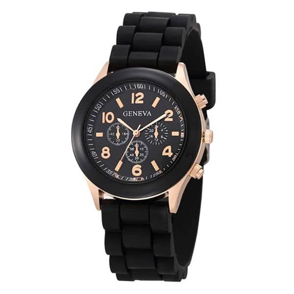 Geneva Watch Fashion Luxury Elegant Alloy Wristwatch Silicone Strap 4