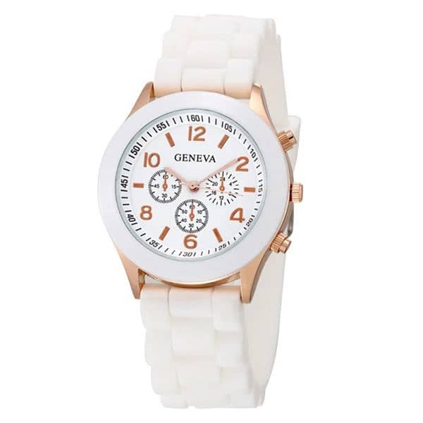 Geneva Watch Fashion Luxury Elegant Alloy Wristwatch Silicone Strap 5