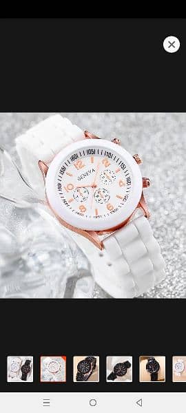 Geneva Watch Fashion Luxury Elegant Alloy Wristwatch Silicone Strap 8