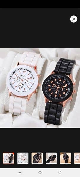 Geneva Watch Fashion Luxury Elegant Alloy Wristwatch Silicone Strap 9