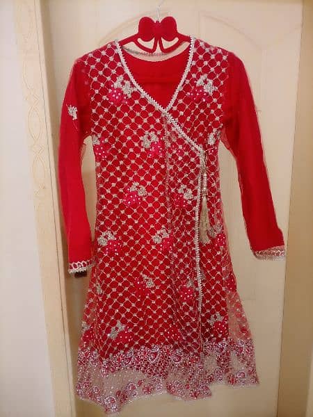 Brand new Party Wear 3 pc dress in red colour is for sale 3